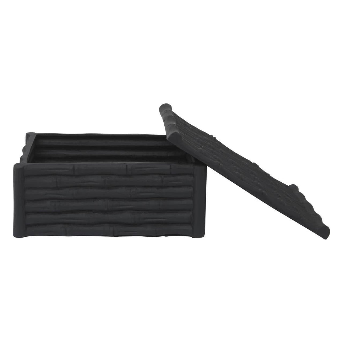 Hamilton Interiors Accessories Hiba Large Black Finish Bamboo Effect Trinket Box House of Isabella UK