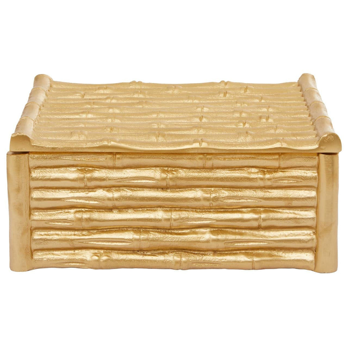 Hamilton Interiors Accessories Hiba Large Gold Finish Bamboo Effect Trinket Box House of Isabella UK