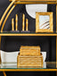 Hamilton Interiors Accessories Hiba Large Gold Finish Bamboo Effect Trinket Box House of Isabella UK