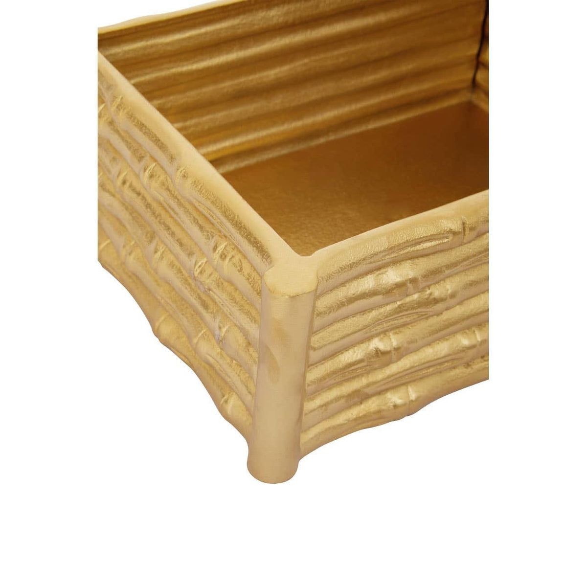 Hamilton Interiors Accessories Hiba Large Gold Finish Bamboo Effect Trinket Box House of Isabella UK
