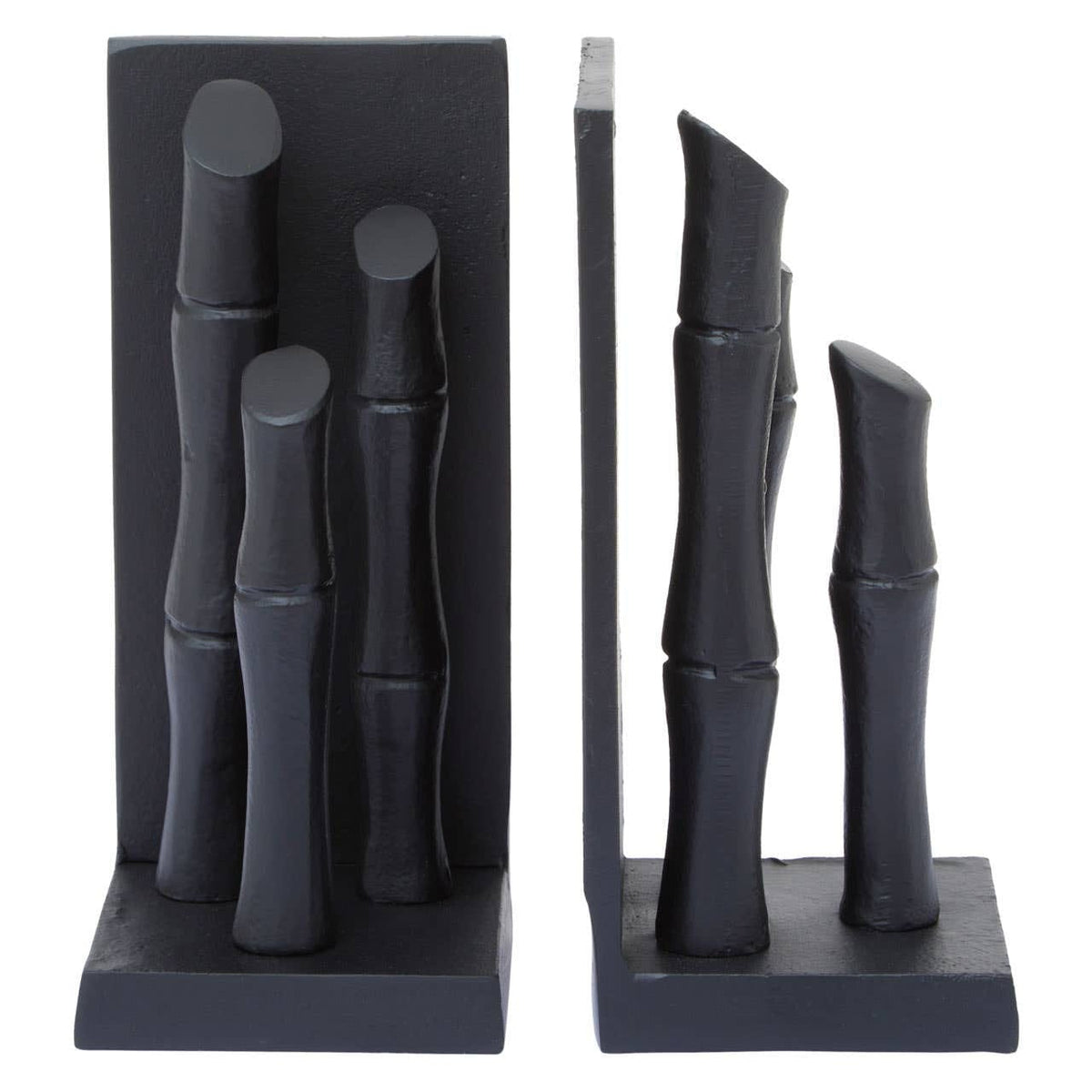 Hamilton Interiors Accessories Hiba Set Of Two Black Finish Bamboo Effect Bookends House of Isabella UK