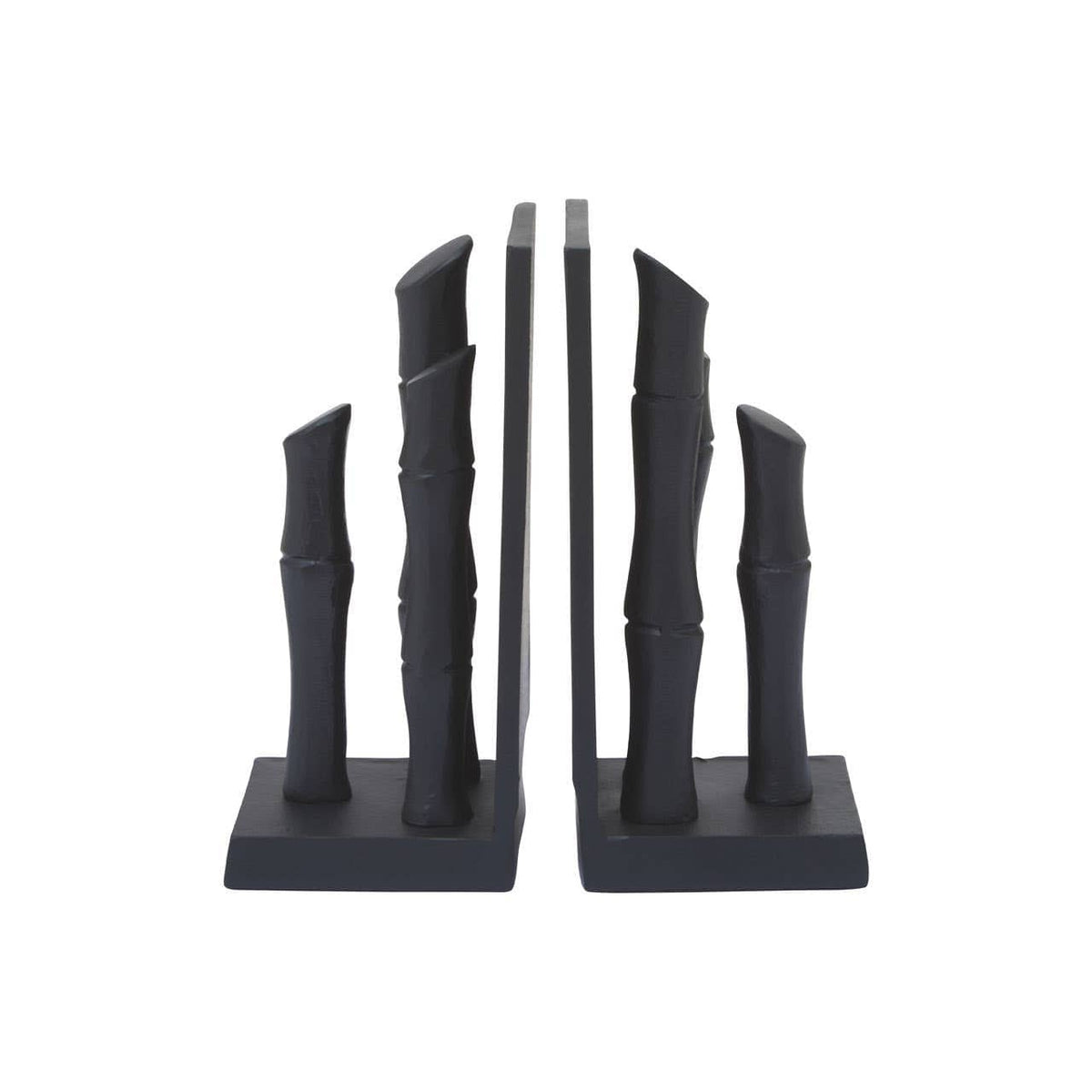 Hamilton Interiors Accessories Hiba Set Of Two Black Finish Bamboo Effect Bookends House of Isabella UK