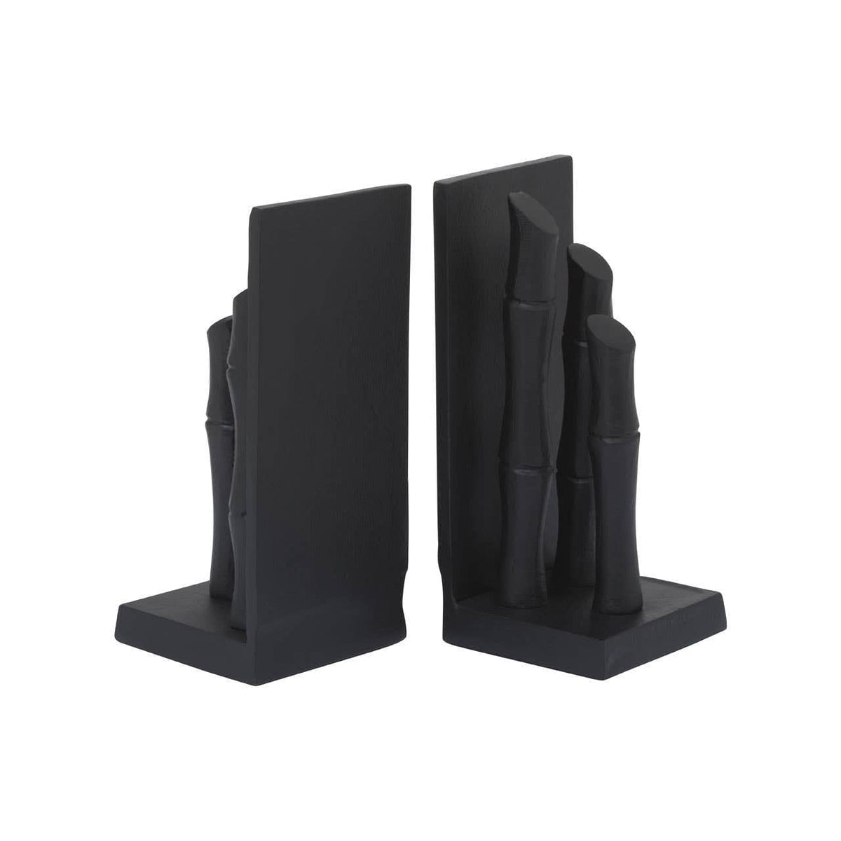 Hamilton Interiors Accessories Hiba Set Of Two Black Finish Bamboo Effect Bookends House of Isabella UK