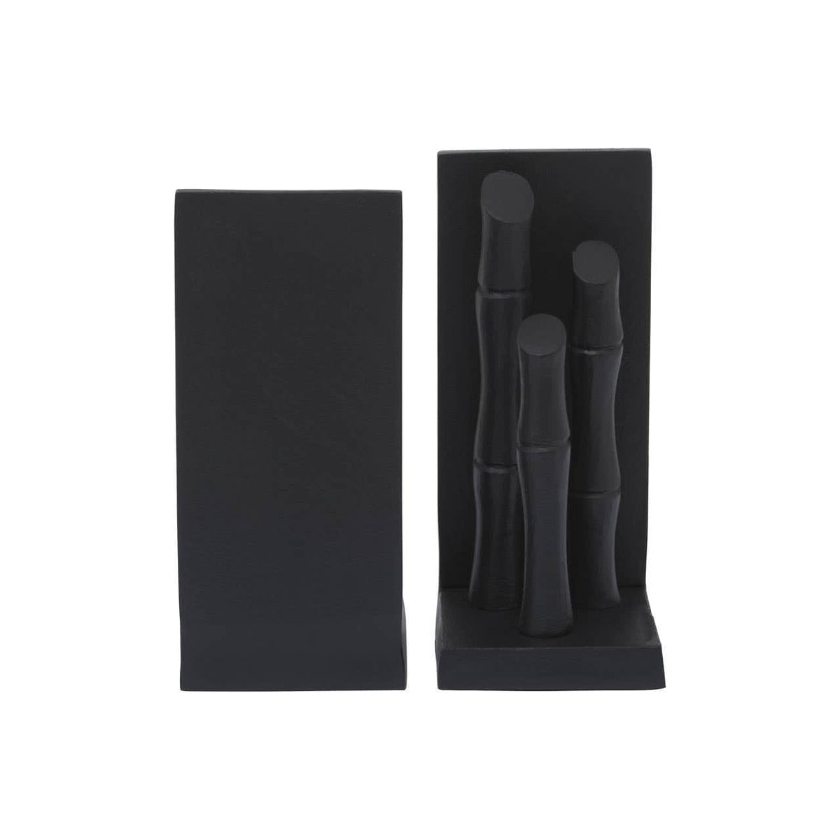 Hamilton Interiors Accessories Hiba Set Of Two Black Finish Bamboo Effect Bookends House of Isabella UK