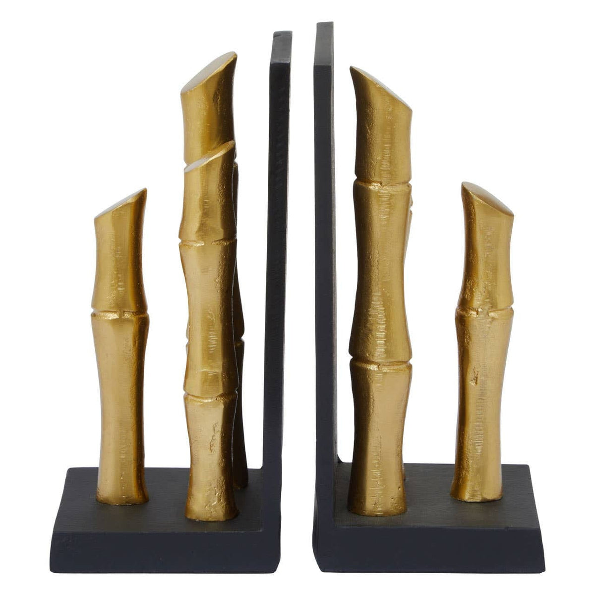 Hamilton Interiors Accessories Hiba Set Of Two Gold Finish Bamboo Effect Bookends House of Isabella UK