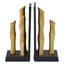 Hamilton Interiors Accessories Hiba Set Of Two Gold Finish Bamboo Effect Bookends House of Isabella UK