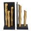 Hamilton Interiors Accessories Hiba Set Of Two Gold Finish Bamboo Effect Bookends House of Isabella UK
