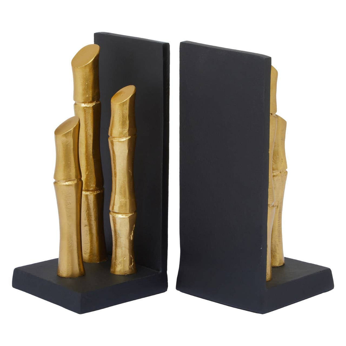 Hamilton Interiors Accessories Hiba Set Of Two Gold Finish Bamboo Effect Bookends House of Isabella UK