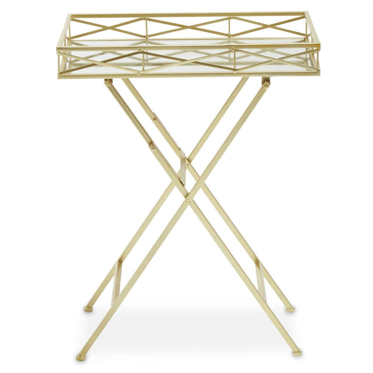 Hamilton Interiors Accessories Jolie Rectangle Gold Tray Table House of Isabella UK