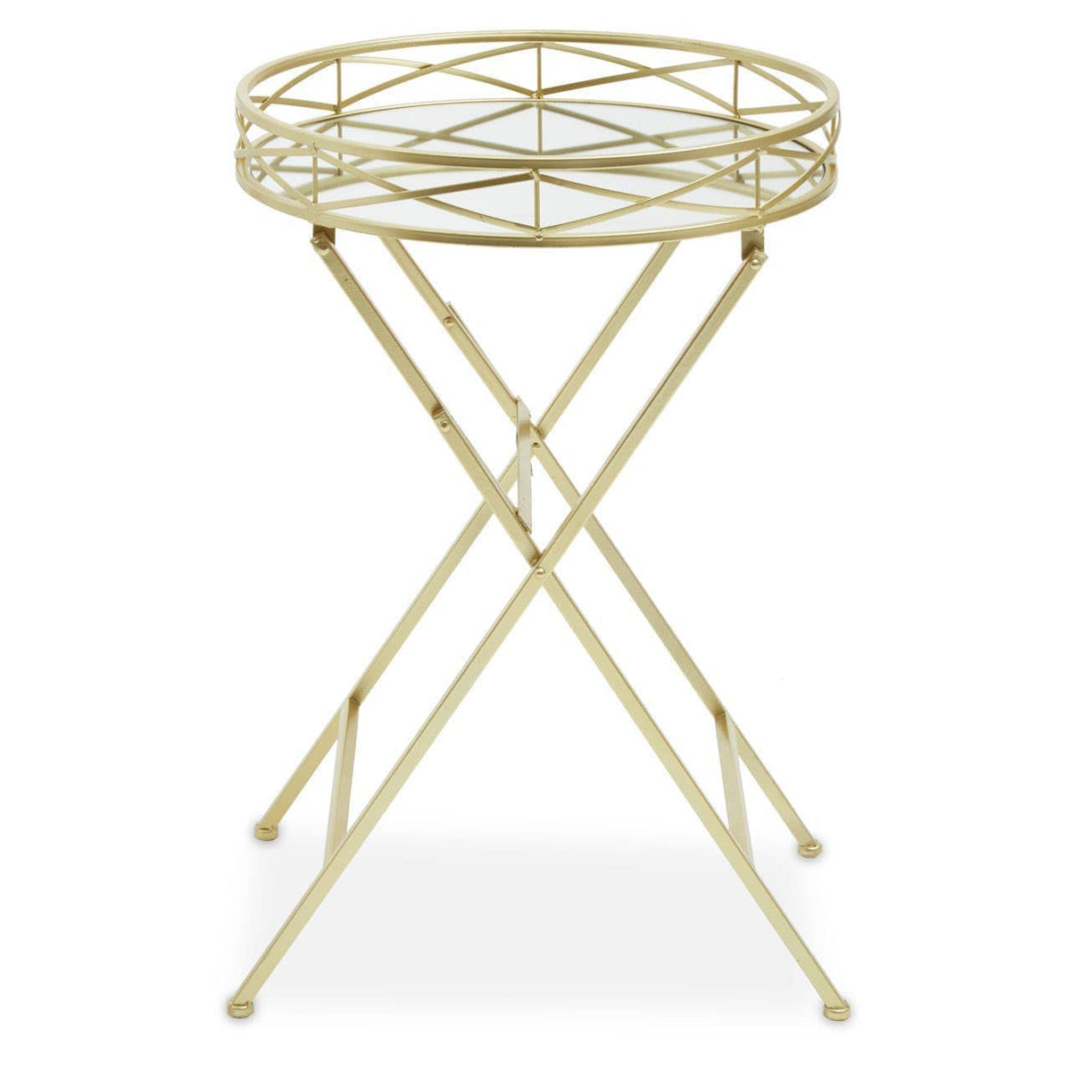 Hamilton Interiors Accessories Jolie Round Gold Tray Table House of Isabella UK