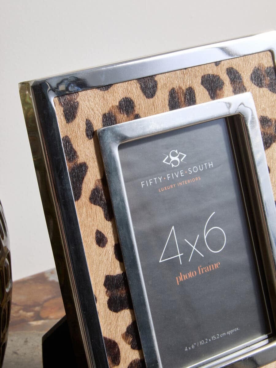 Hamilton Interiors Accessories Kensington Townhouse 4In x 6In Leopard Design Photo Frame House of Isabella UK