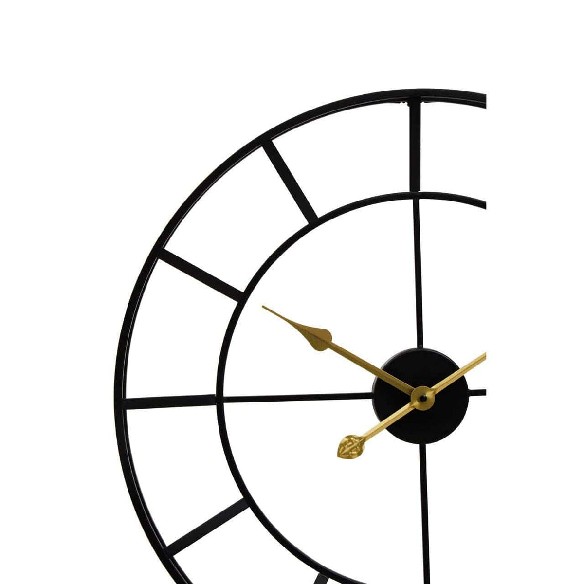 Hamilton Interiors Accessories Kent 60cm Dia Large Black Finish Metal Wall Clock House of Isabella UK