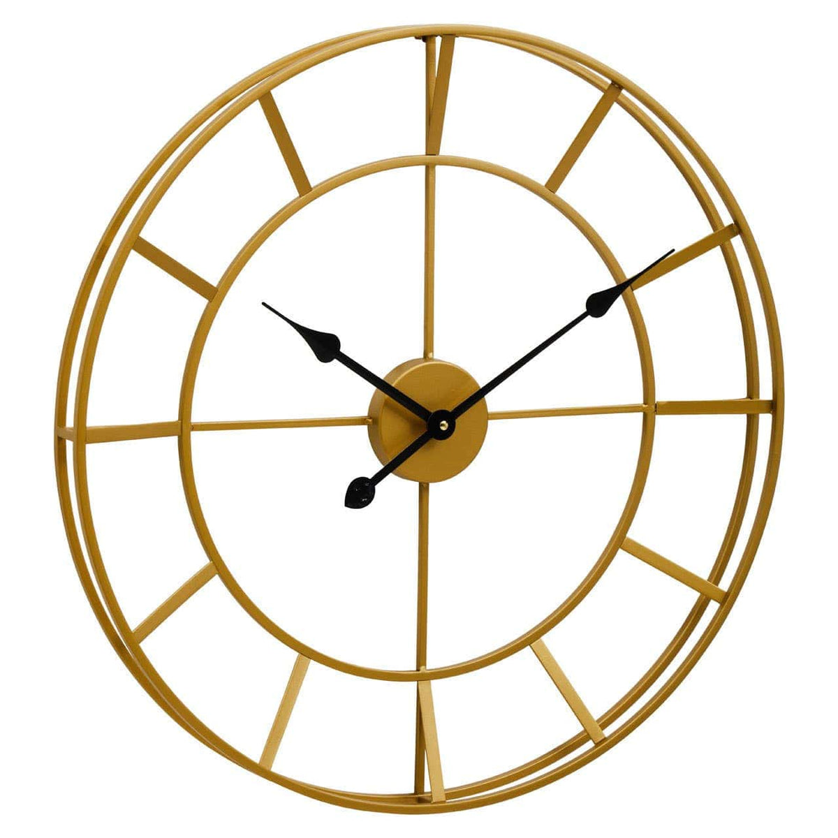 Hamilton Interiors Accessories Kent 60cm Dia Large Gold Finish Metal Wall Clock House of Isabella UK