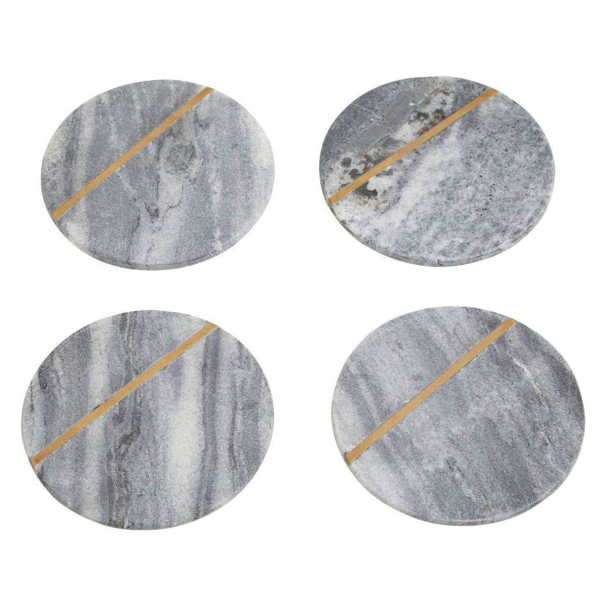 Hamilton Interiors Accessories Kira Set of Four Grey Marble Coasters House of Isabella UK