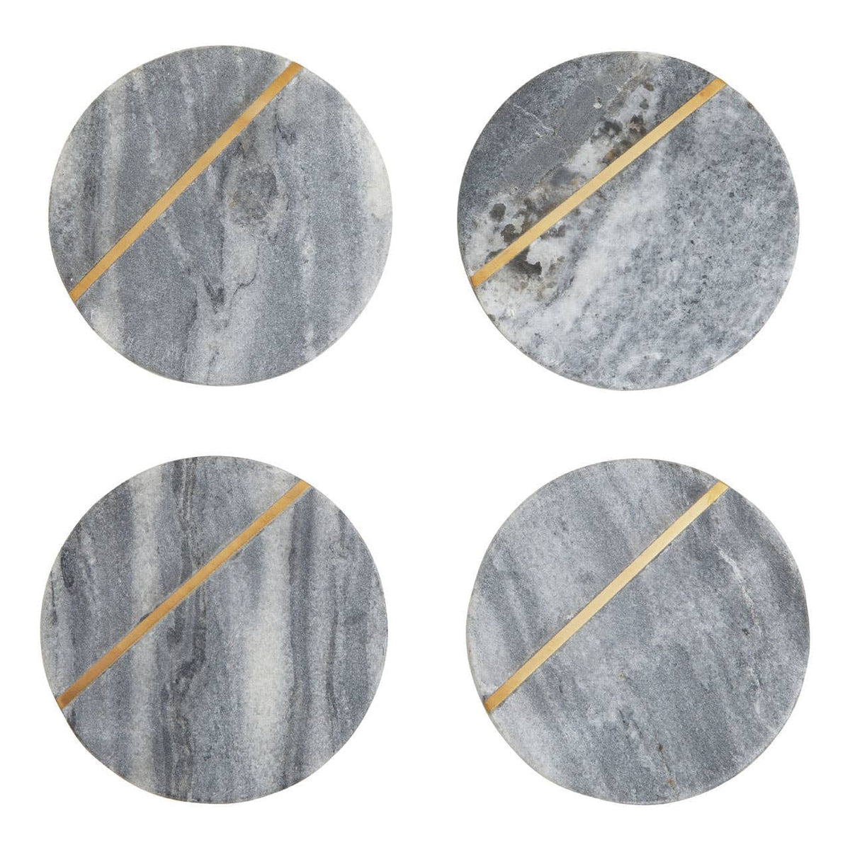 Hamilton Interiors Accessories Kira Set of Four Grey Marble Coasters House of Isabella UK