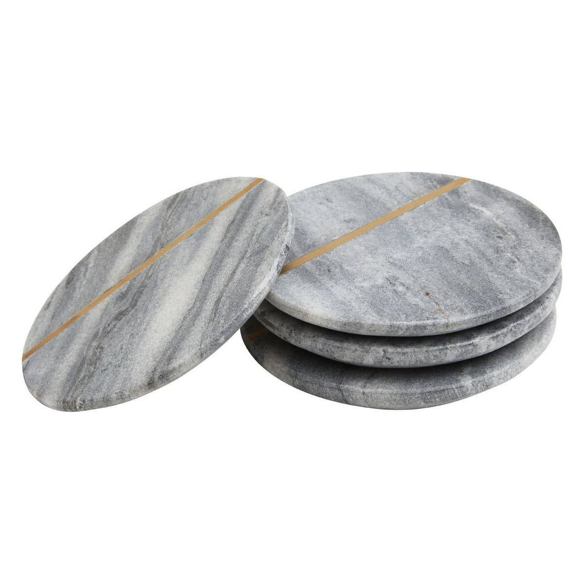 Hamilton Interiors Accessories Kira Set of Four Grey Marble Coasters House of Isabella UK