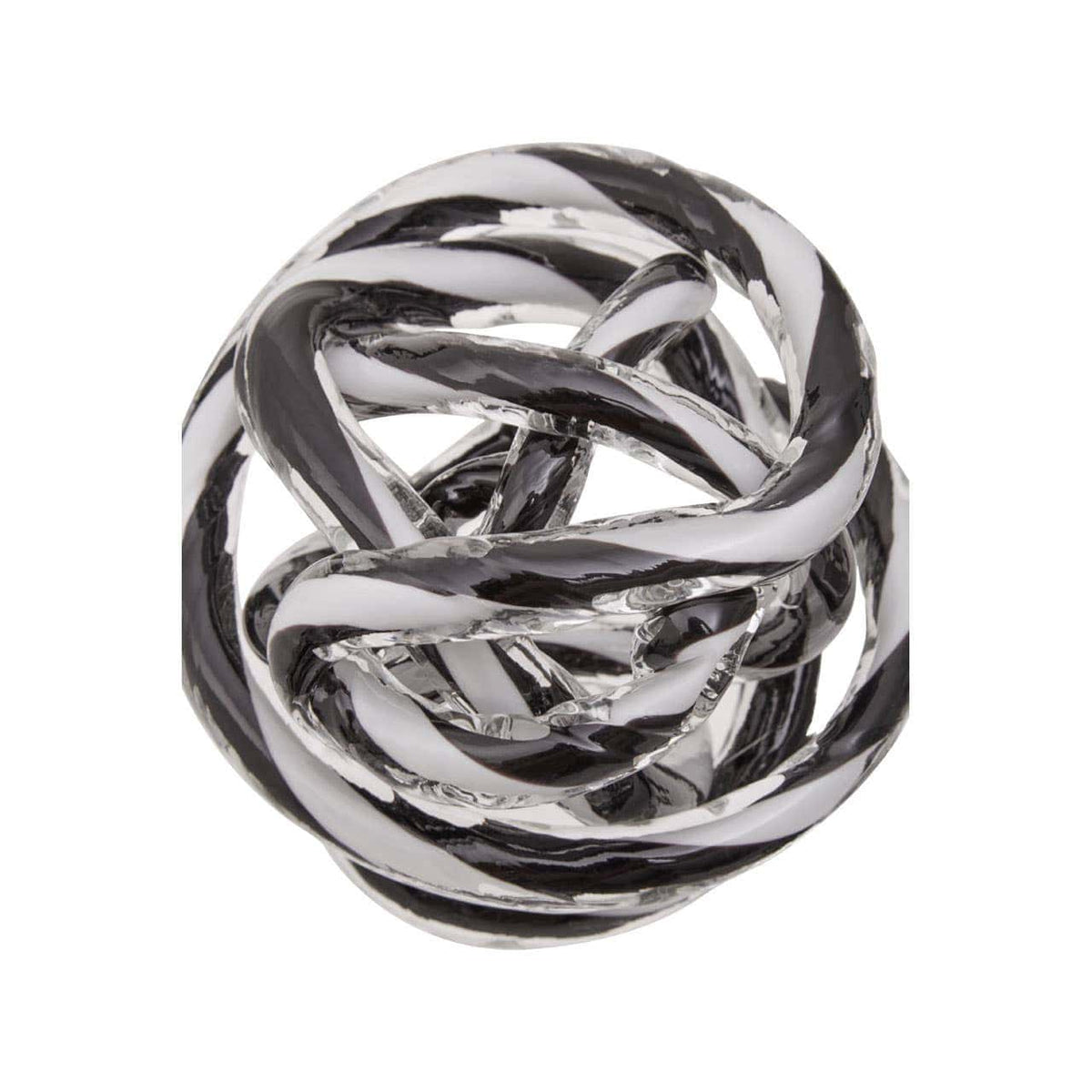 Hamilton Interiors Accessories Knot Decor Black And White Glass Ornament House of Isabella UK