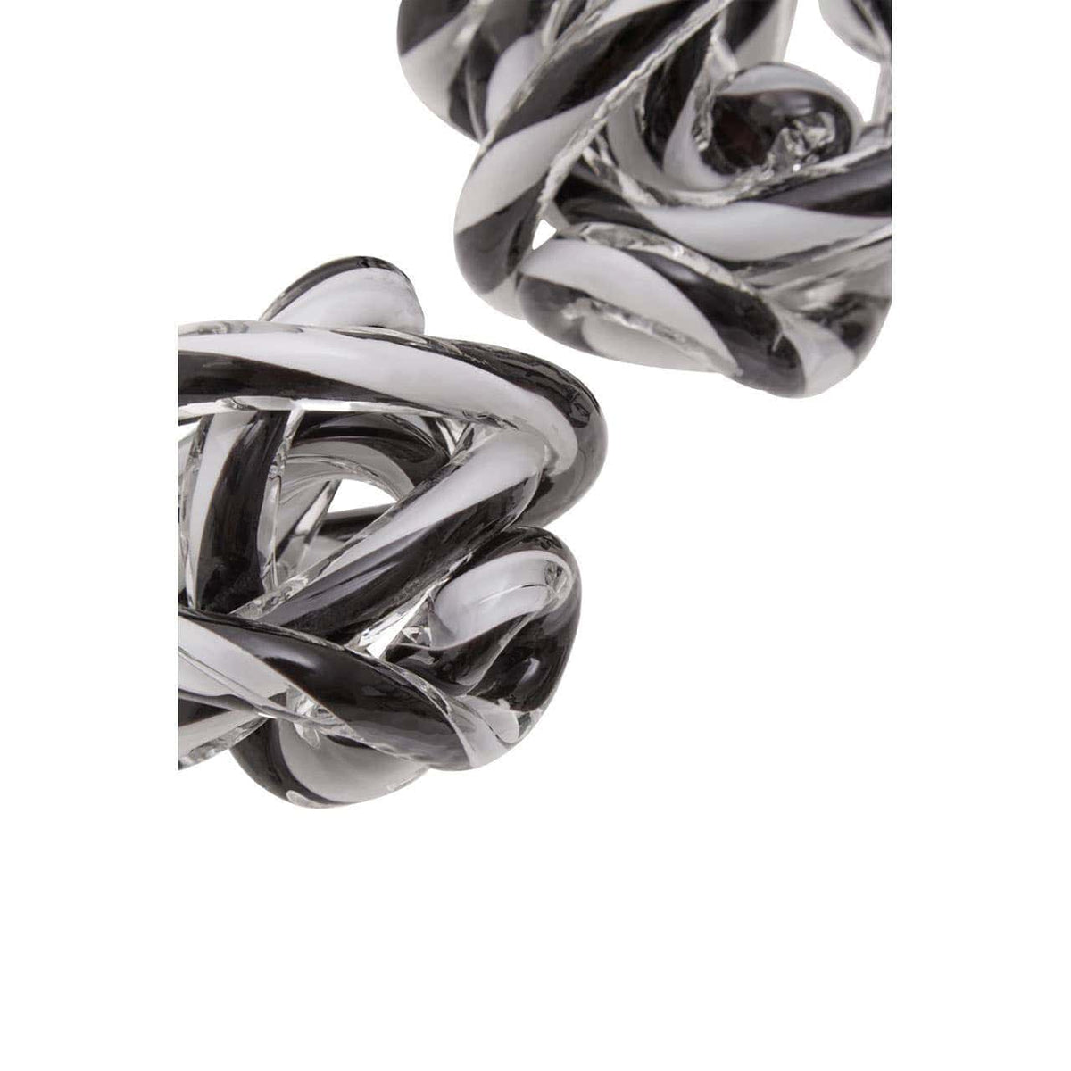 Hamilton Interiors Accessories Knot Decor Black And White Glass Ornament House of Isabella UK