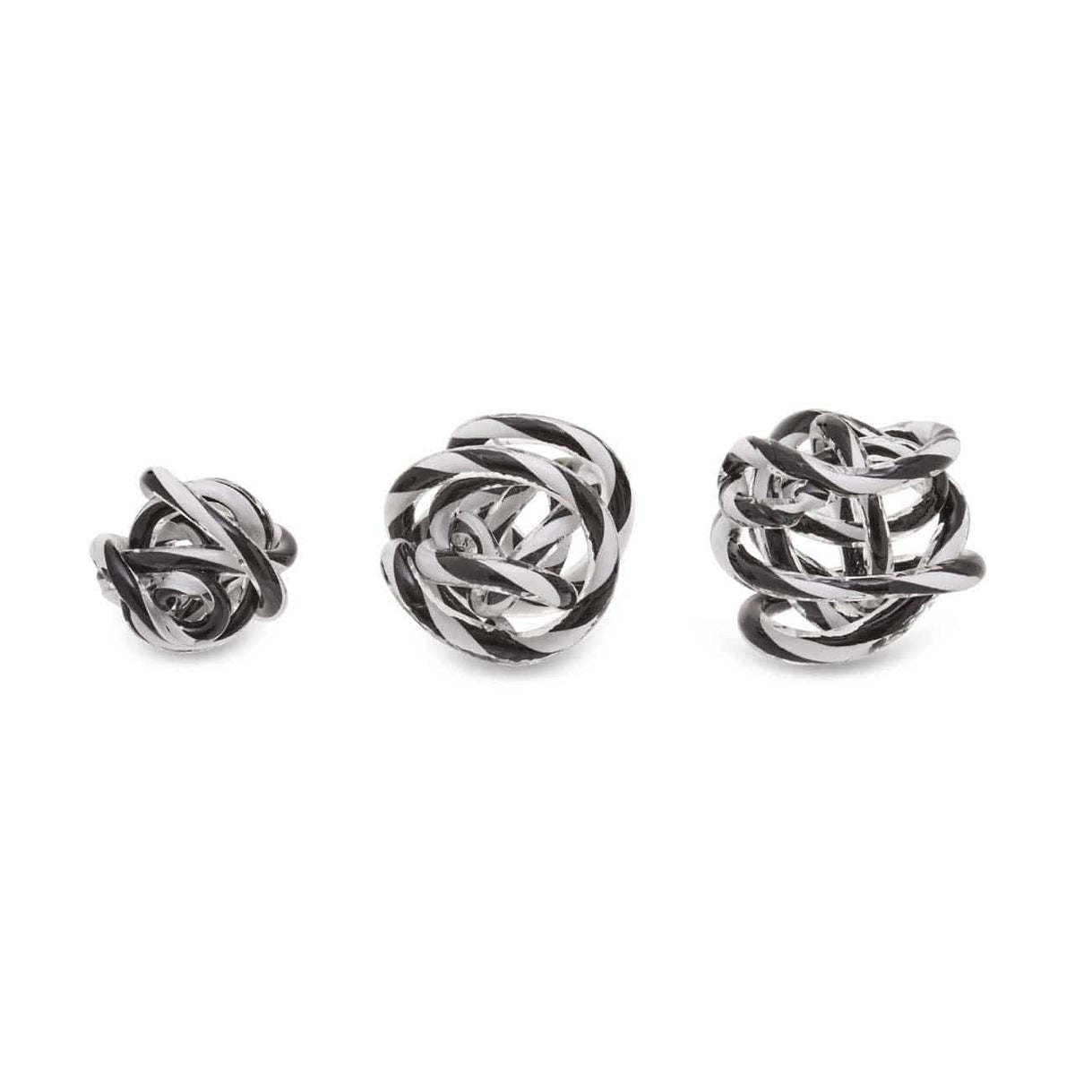 Hamilton Interiors Accessories Knot Decor Black And White Glass Ornament House of Isabella UK