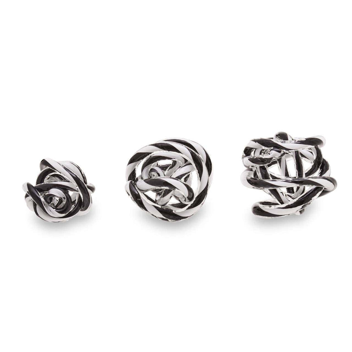 Hamilton Interiors Accessories Knot Decor Black And White Glass Ornament House of Isabella UK