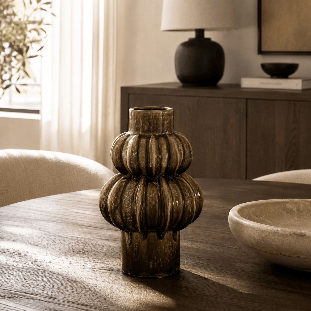 Hamilton Interiors Accessories Kondo Brown Bubble Vase House of Isabella UK
