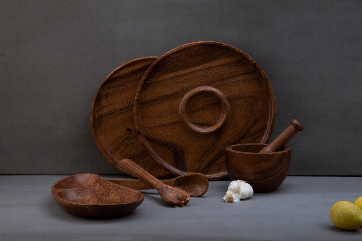 Hamilton Interiors Accessories Kora Acacia Wood Tapered Mortar and Pestle House of Isabella UK
