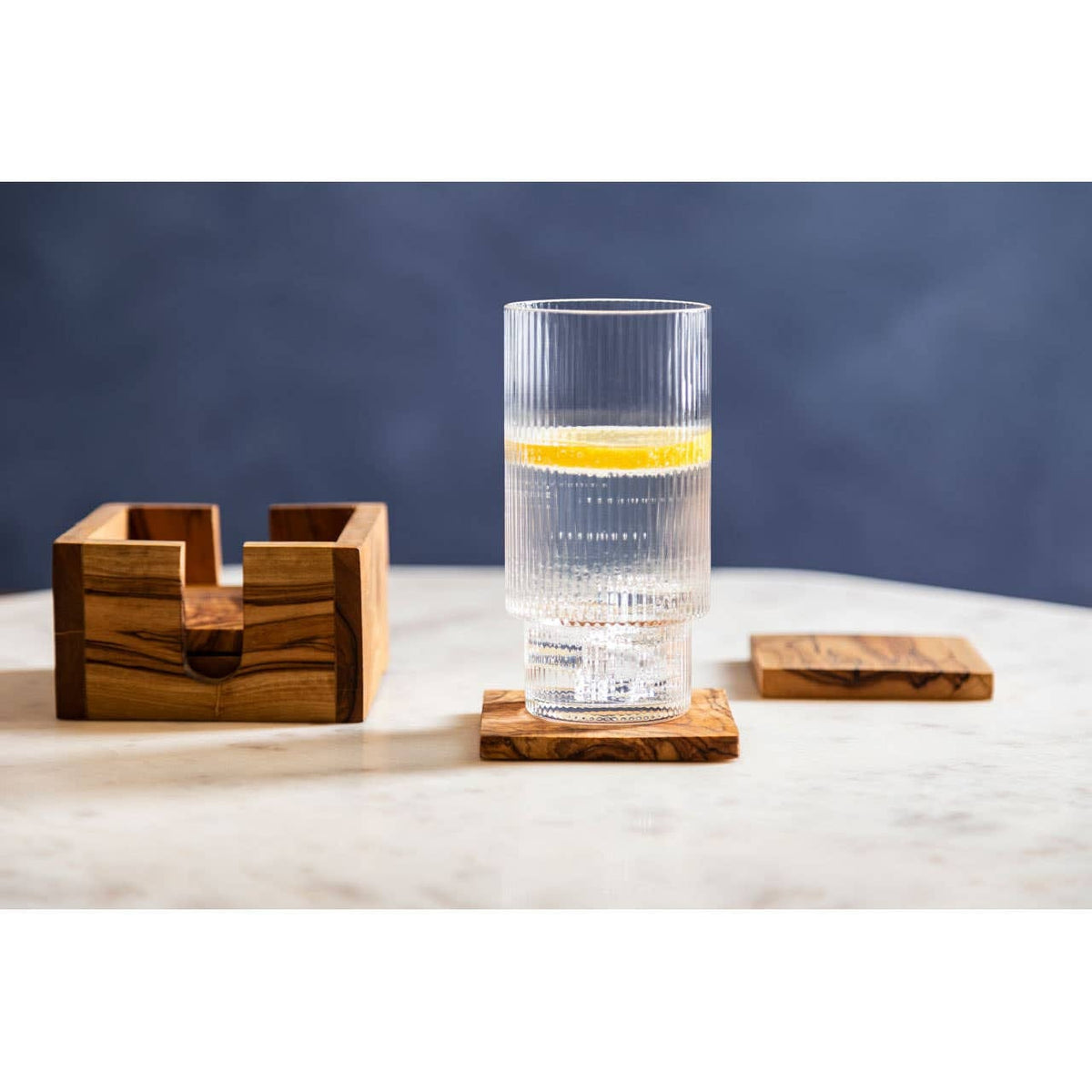 Hamilton Interiors Accessories Kora Set of 4 Olive Wood Square Coasters House of Isabella UK