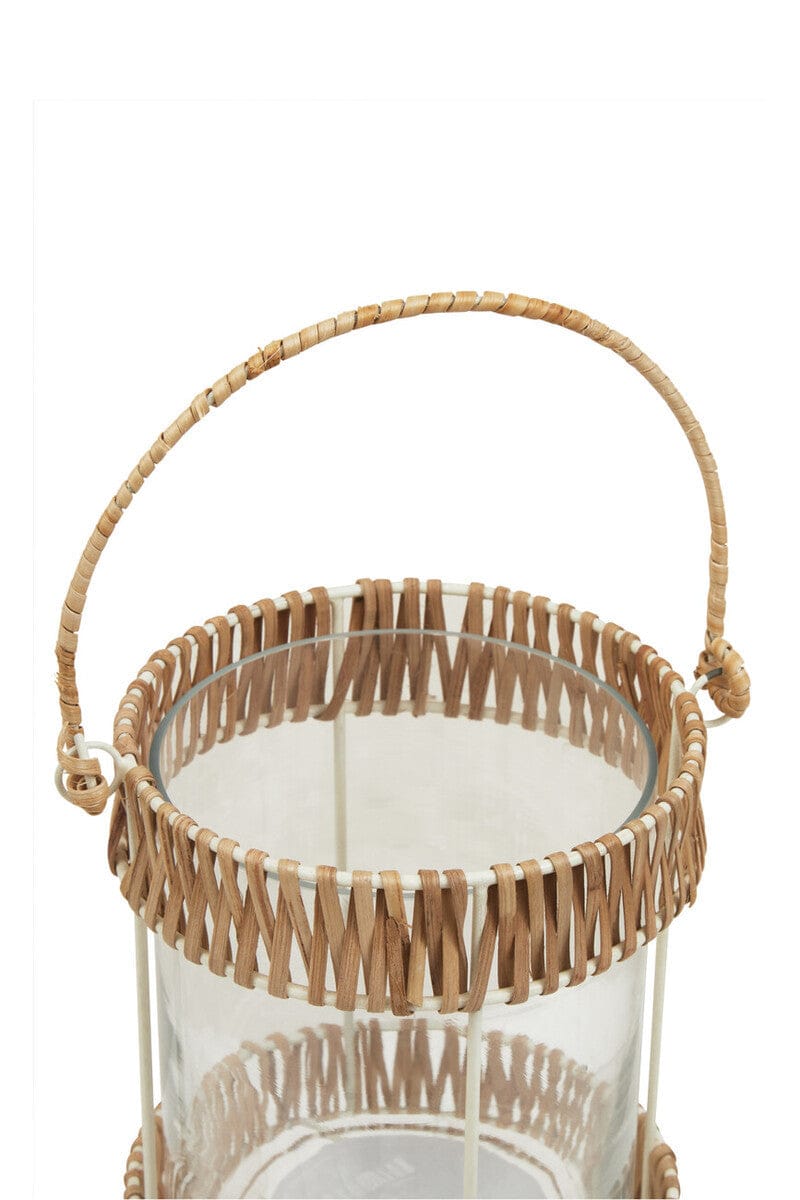 Hamilton Interiors Accessories Kuta Natural And White Small Lantern House of Isabella UK