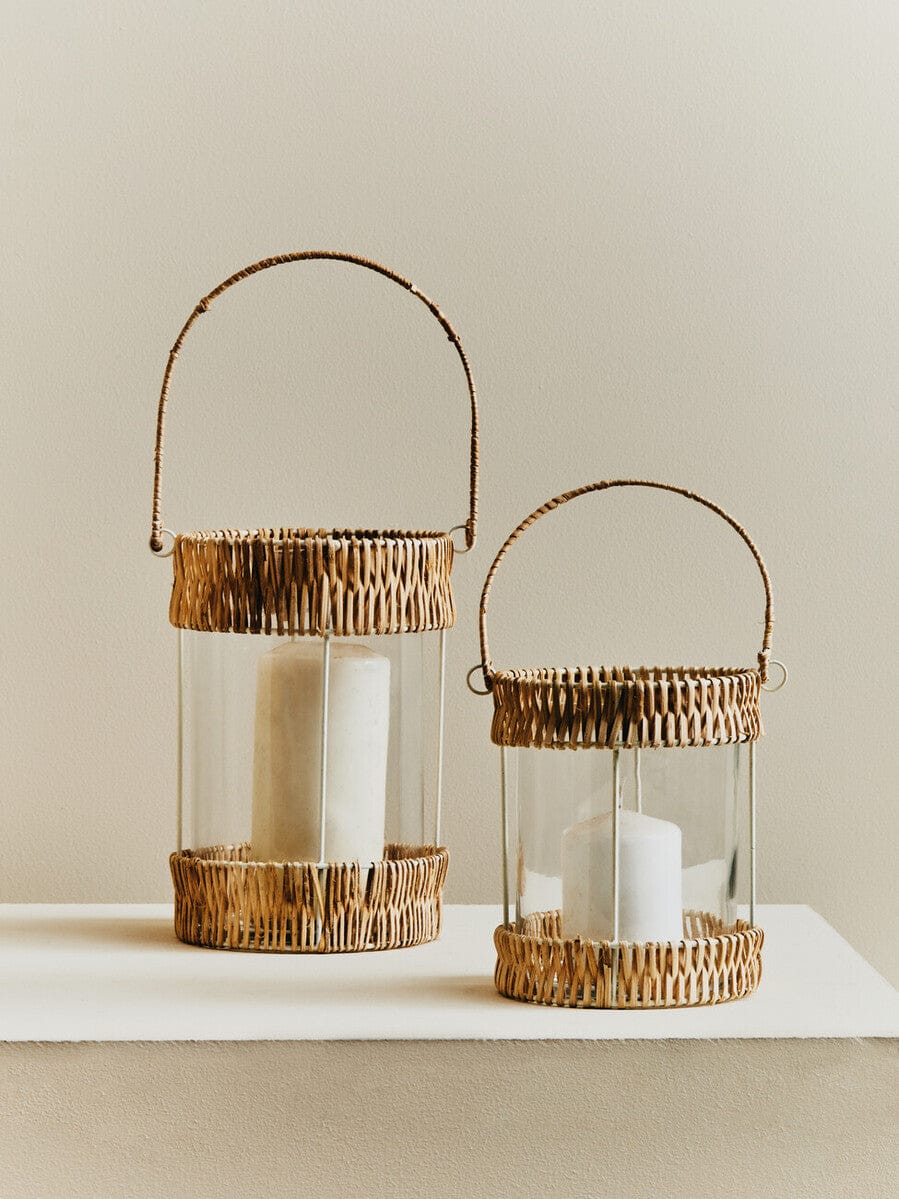 Hamilton Interiors Accessories Kuta Natural And White Small Lantern House of Isabella UK