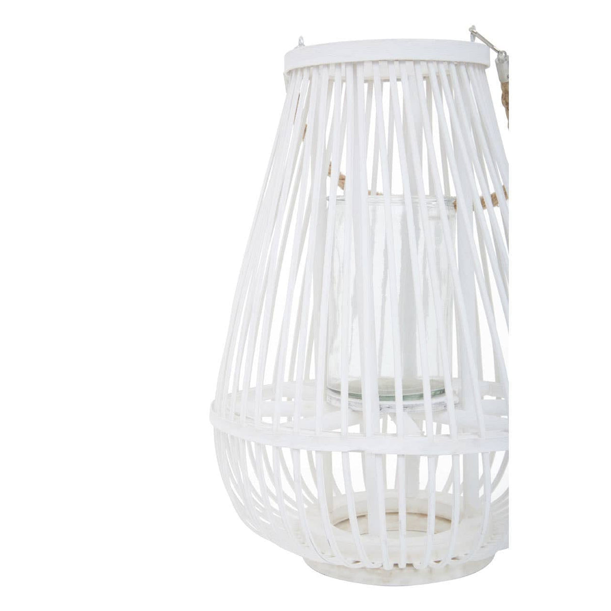 Hamilton Interiors Accessories Lentigo Small White Bamboo Lantern House of Isabella UK