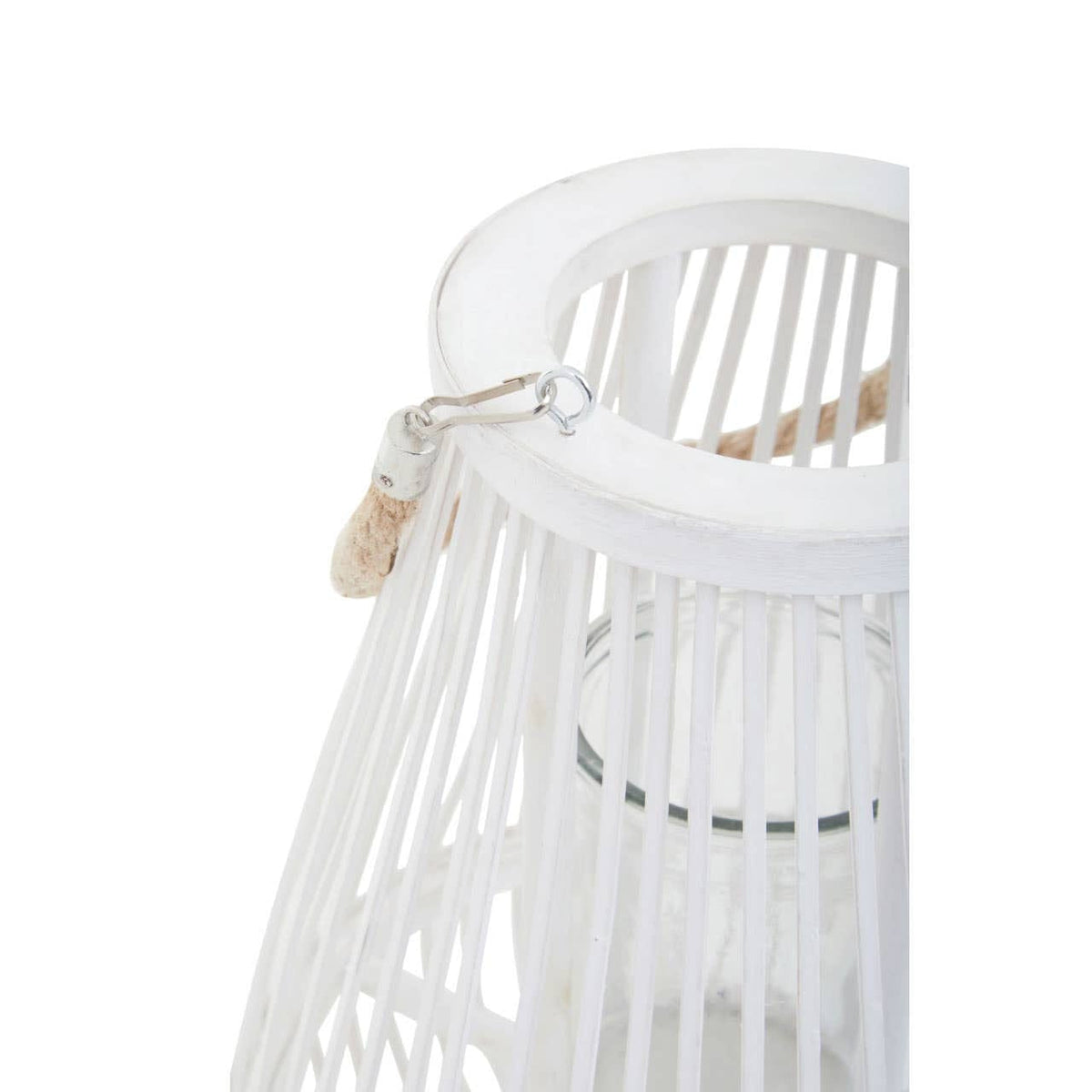 Hamilton Interiors Accessories Lentigo Small White Bamboo Lantern House of Isabella UK