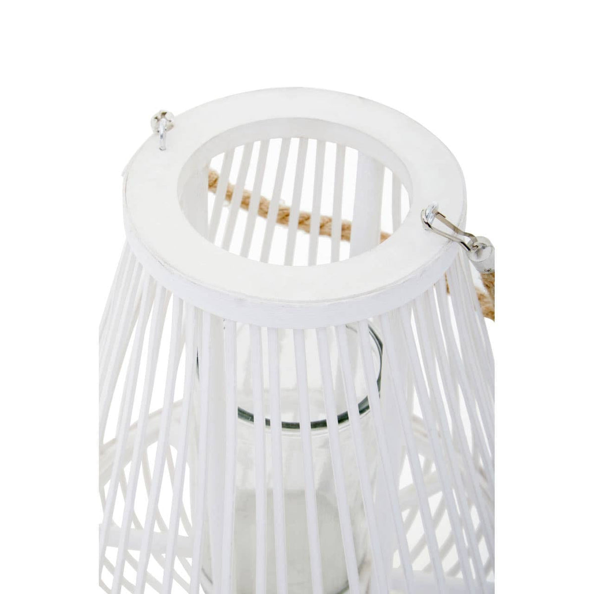 Hamilton Interiors Accessories Lentigo Small White Bamboo Lantern House of Isabella UK