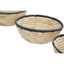 Hamilton Interiors Accessories Lidi Set Of 3 Palm Leaf Baskets With Black Trim House of Isabella UK