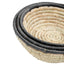Hamilton Interiors Accessories Lidi Set Of 3 Palm Leaf Baskets With Black Trim House of Isabella UK