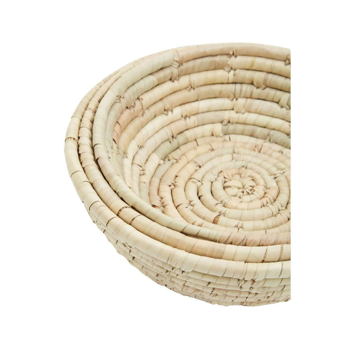Hamilton Interiors Accessories Lidi Set Of Three Palm Leaf Baskets House of Isabella UK
