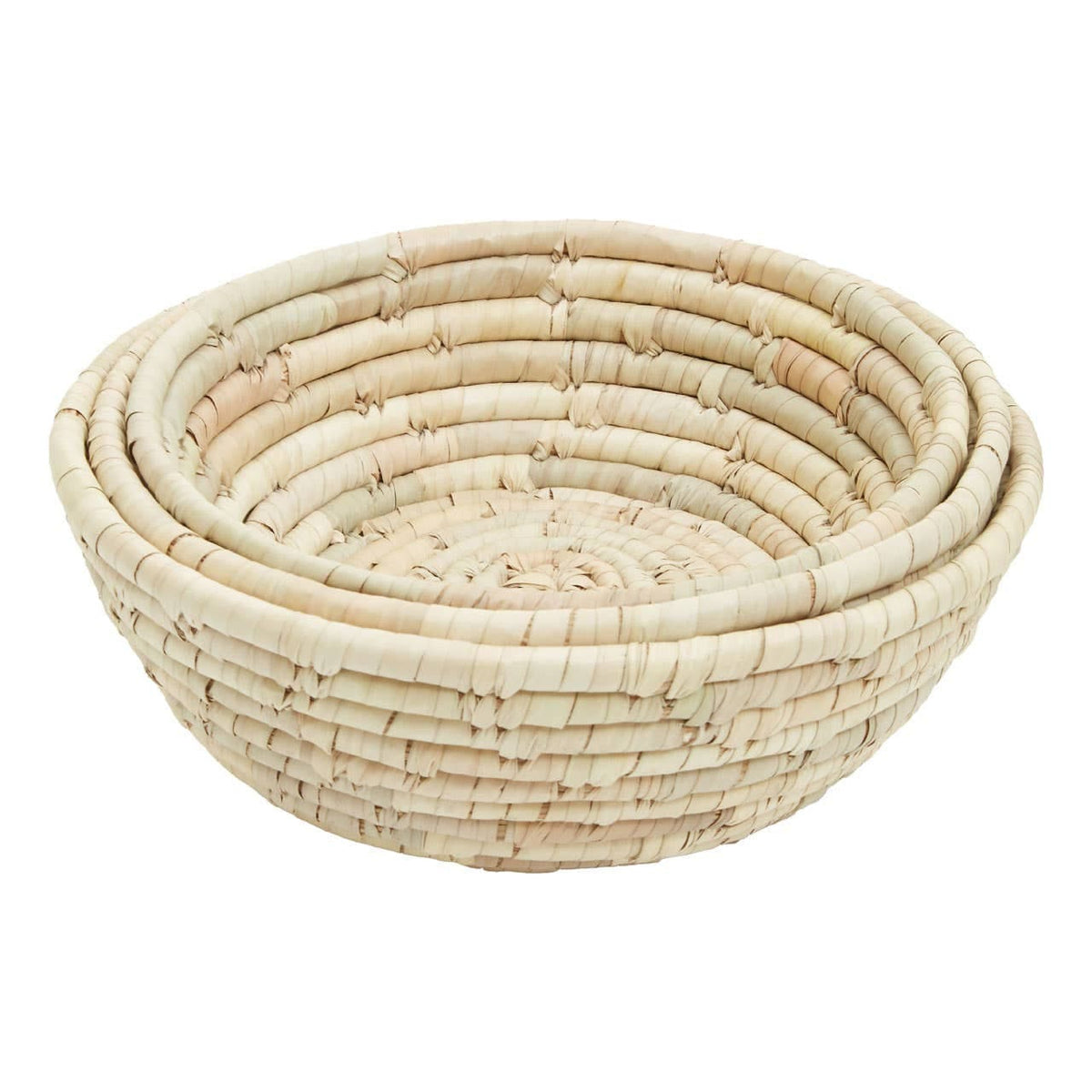 Hamilton Interiors Accessories Lidi Set Of Three Palm Leaf Baskets House of Isabella UK