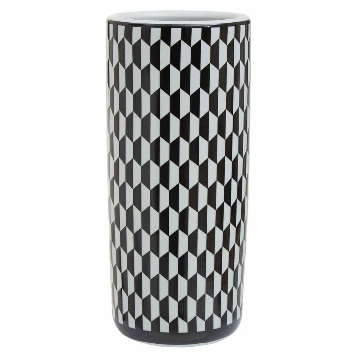 Hamilton Interiors Accessories Marlo Black and White Geometric Print Ceramic Umbrella Stand House of Isabella UK