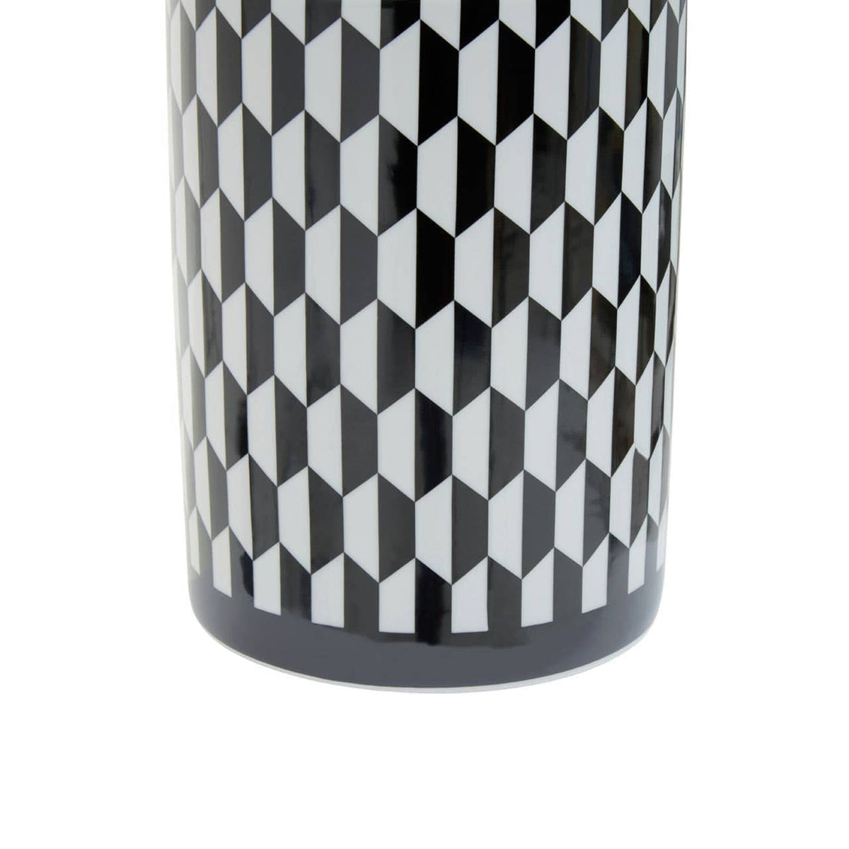 Hamilton Interiors Accessories Marlo Small Black and White Geometric Print Ceramic Jar House of Isabella UK