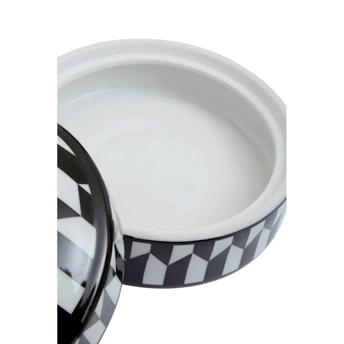 Hamilton Interiors Accessories Marlo Small Black and White Geometric Print Ceramic Trinket Box House of Isabella UK