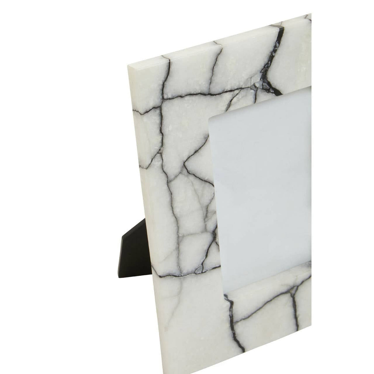 Hamilton Interiors Accessories Marmara White and Black Marble 4In X 6In Small Photo Frame House of Isabella UK