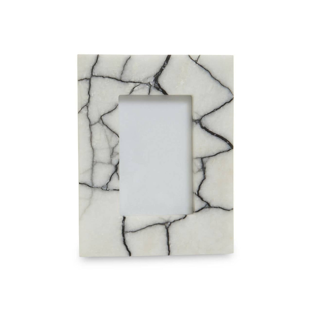 Hamilton Interiors Accessories Marmara White and Black Marble 4In X 6In Small Photo Frame House of Isabella UK