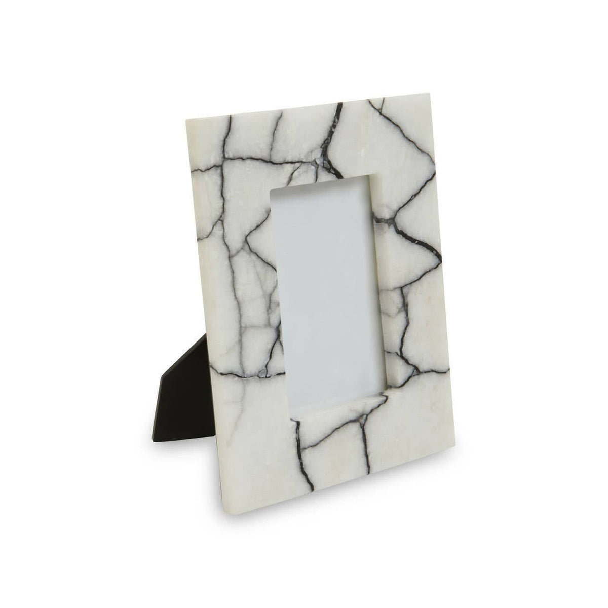 Hamilton Interiors Accessories Marmara White and Black Marble 4In X 6In Small Photo Frame House of Isabella UK