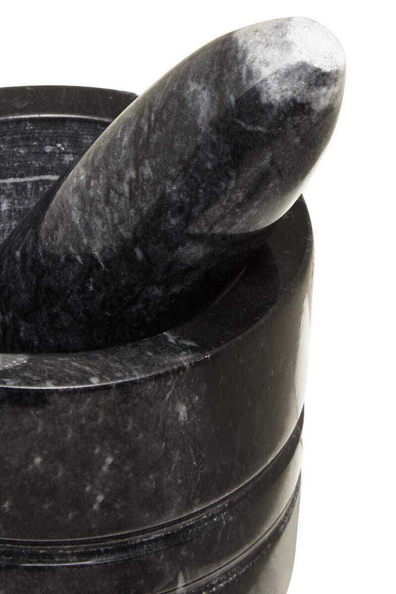 Hamilton Interiors Accessories Marmore Black Marble Textured Mortar And Pestle House of Isabella UK