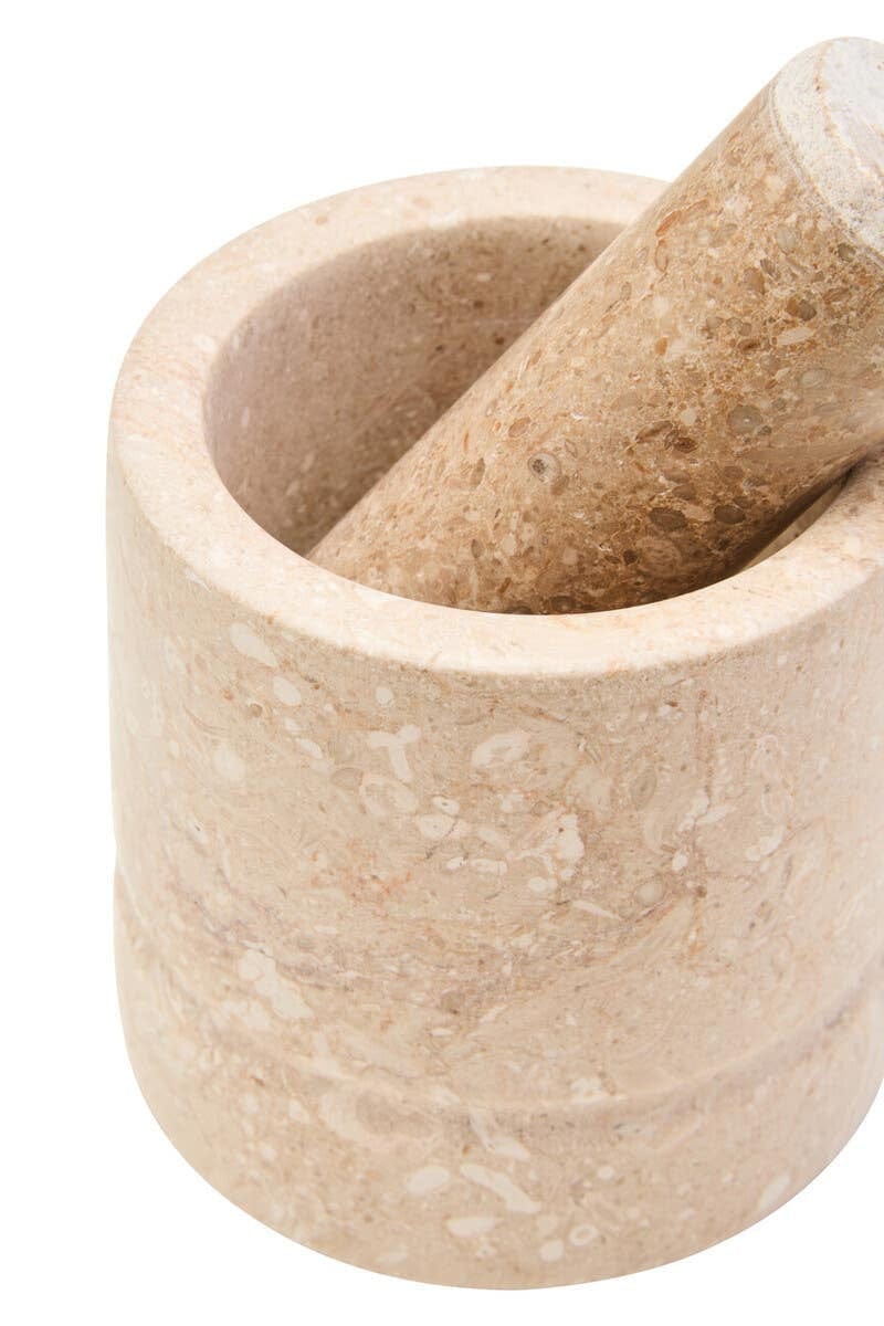 Hamilton Interiors Accessories Marmore Cream Marble Mortar And Pestle House of Isabella UK