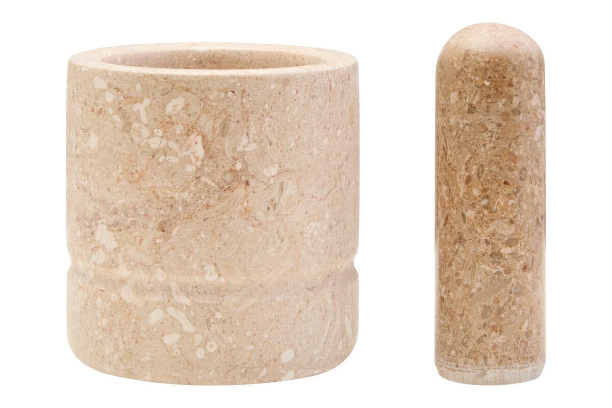 Hamilton Interiors Accessories Marmore Cream Marble Mortar And Pestle House of Isabella UK