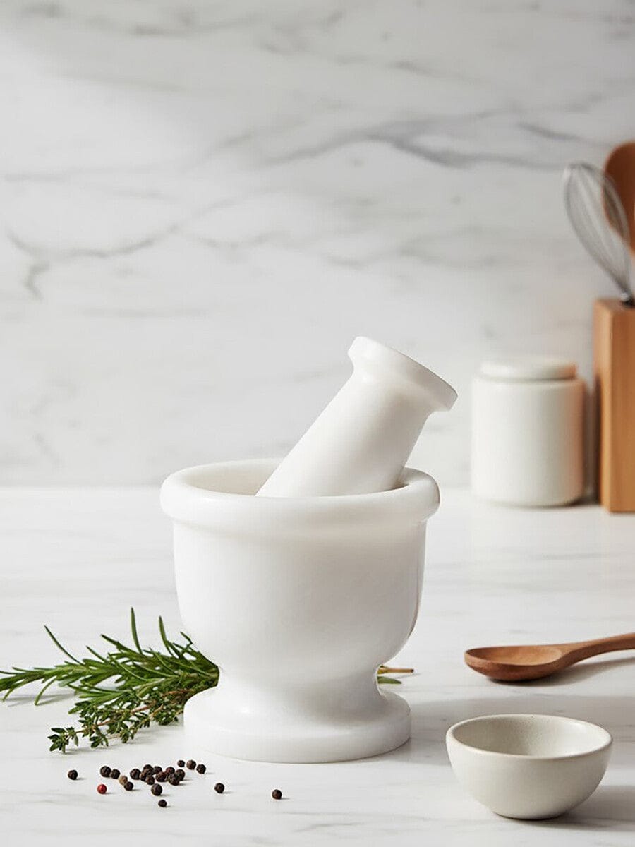 Hamilton Interiors Accessories Marmore White Marble Mortar And Pestle House of Isabella UK