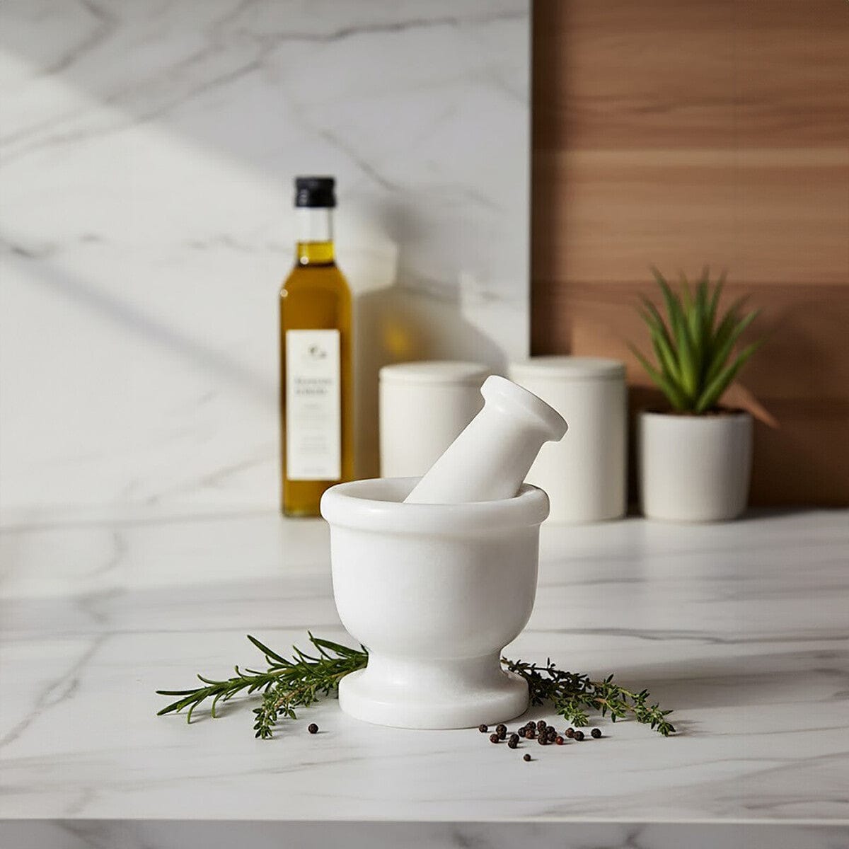 Hamilton Interiors Accessories Marmore White Marble Mortar And Pestle House of Isabella UK