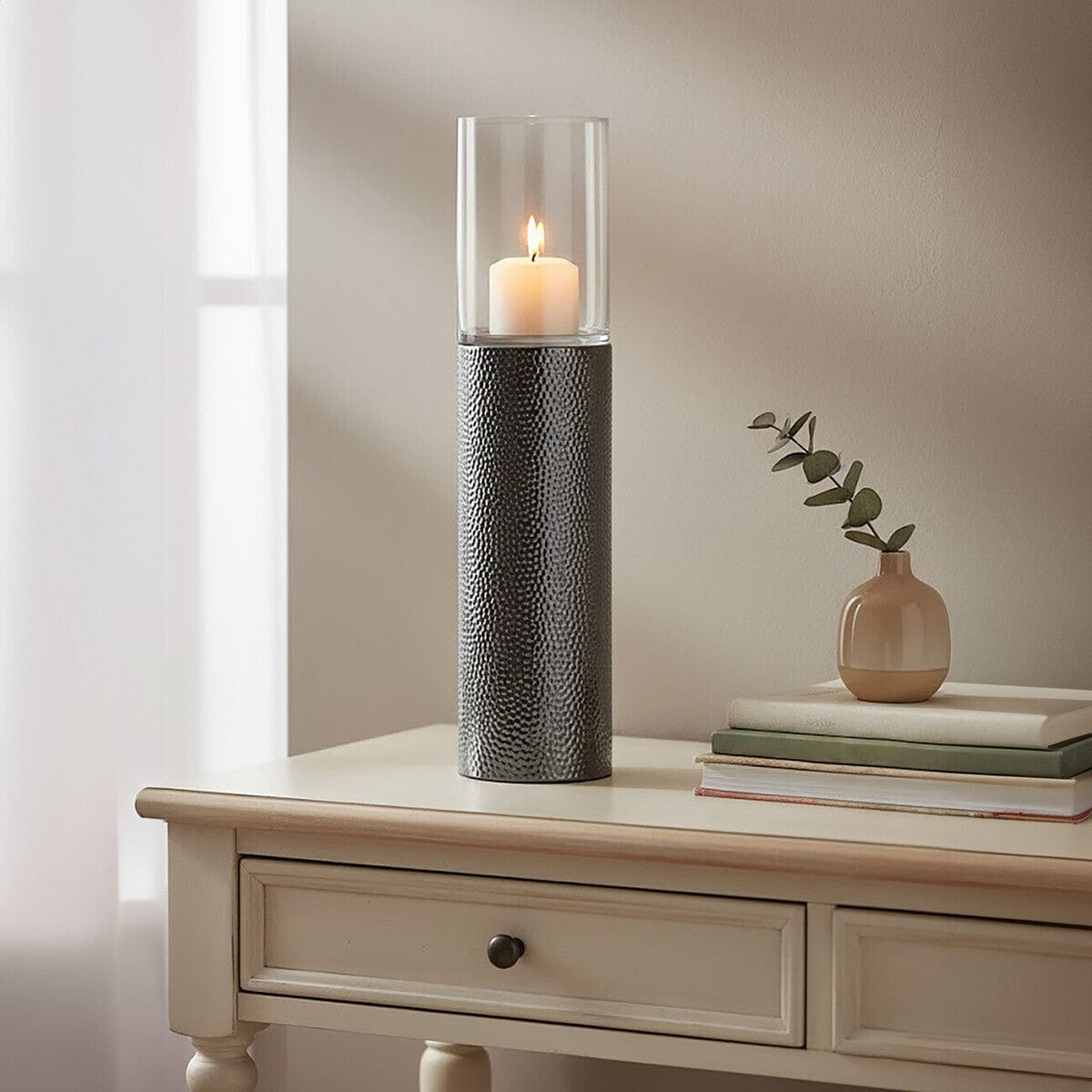 Hamilton Interiors Accessories Martele Large Pillar Candle Holder House of Isabella UK