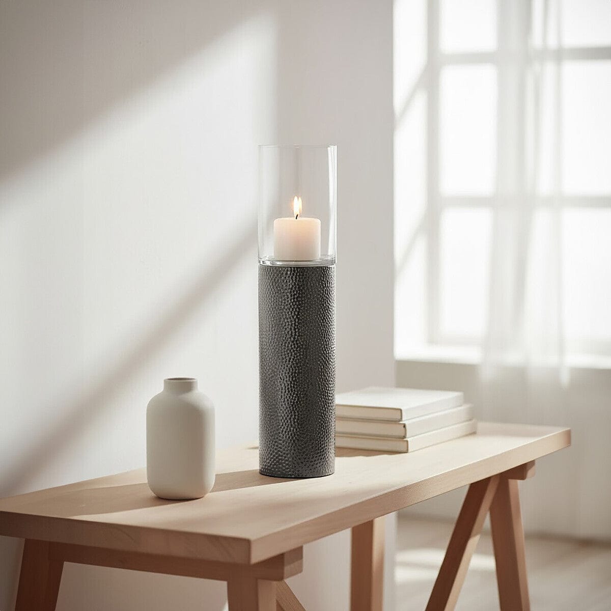 Hamilton Interiors Accessories Martele Large Pillar Candle Holder House of Isabella UK