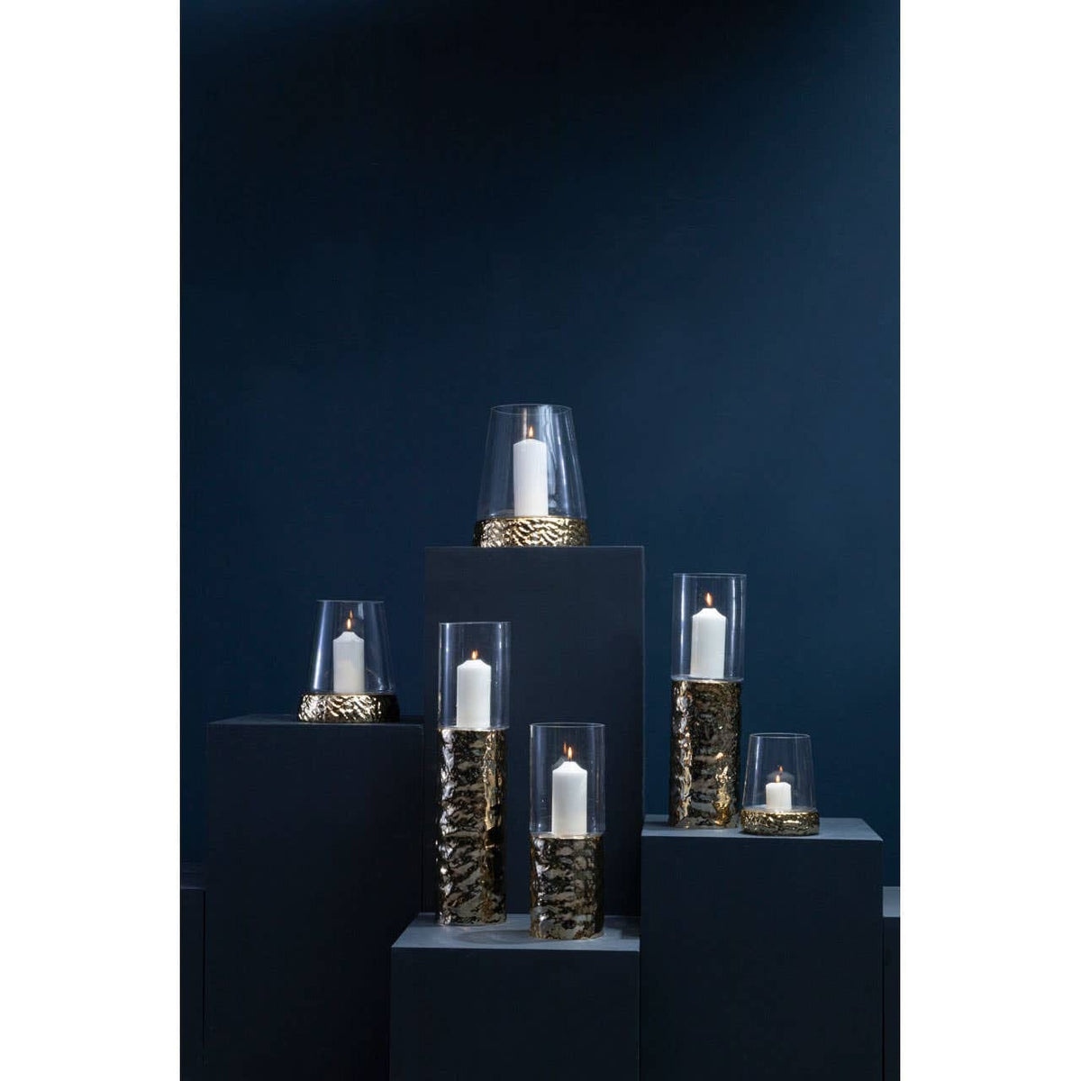Hamilton Interiors Accessories Martele Small Gold Hurricane Candle Holder House of Isabella UK